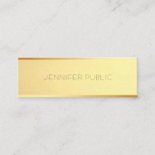 Glamourous Gold Template Elegant Minimalist Design Mini Business Card