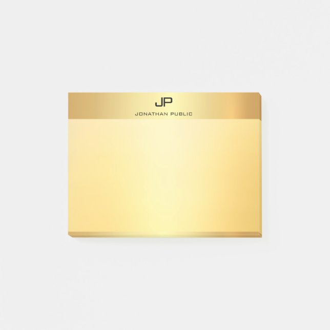 Glamourous Gold Template Modern Trendy Elegant Post-it Notes (Front)