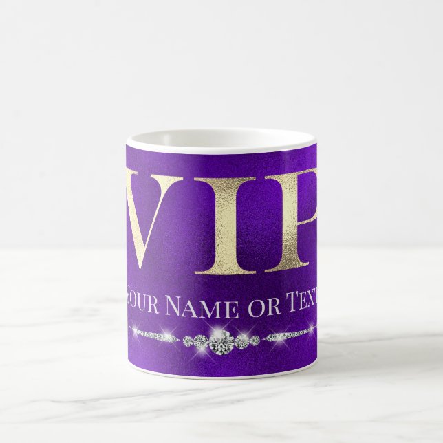 Glamourous Gold VIP on Purple Coffee Mug (Center)