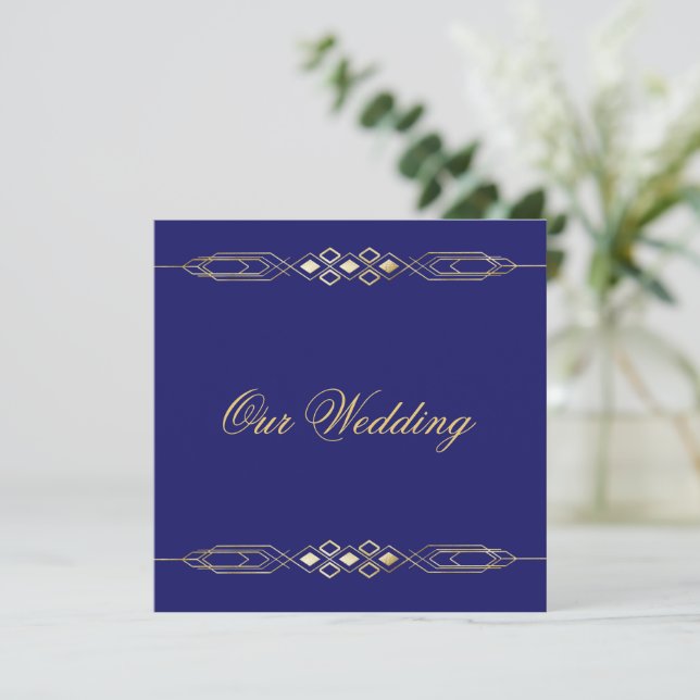 Glamourous Gold Wedding Invitation (Standing Front)