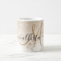 Glamourous Gold White Glitter Marble Gradient Ombr
