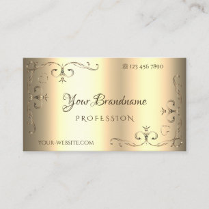 Glamourous Golden Ornaments Ornate Corners Elegant Business Card
