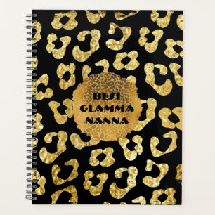 Glamourous Grandma Gold Black Animal Print Glam-ma Planner