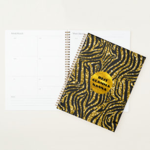 Glamourous Grandma Gold Black Animal Print Glam-ma Planner
