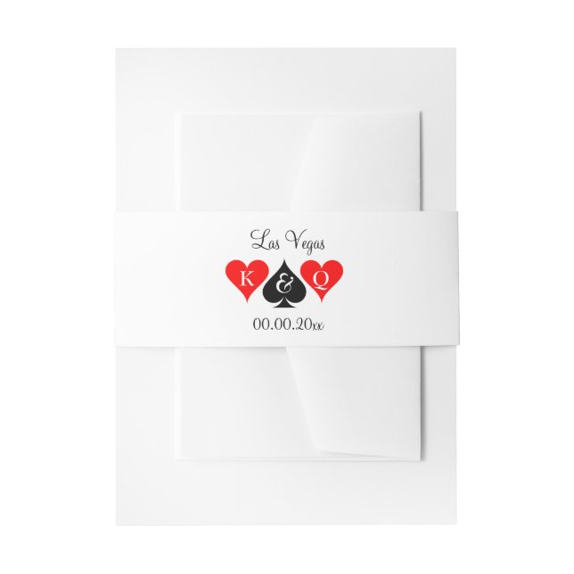 Glamourous Las Vegas wedding poker theme Invitation Belly Band (Front Example)