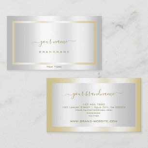 Glamourous Light Silver and Gold Decent Shimmering Business Card
