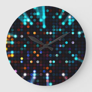 Glamourous Lights: Abstract Fashion Wallpaper Large Clock