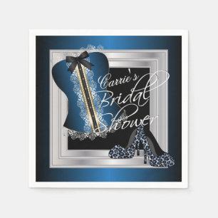 Glamourous Lingerie Bridal Shower   Blue Napkin