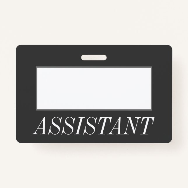 Glamourous, Luxurious "ASSISTANT" Badge (Front)