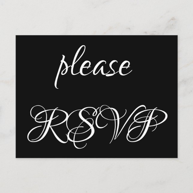 Glamourous & Luxurious "please RSVP" Postcard (Front)