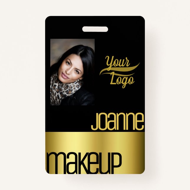 Glamourous Luxury Golden Elegant Beauty Salon Gold Badge (Front)