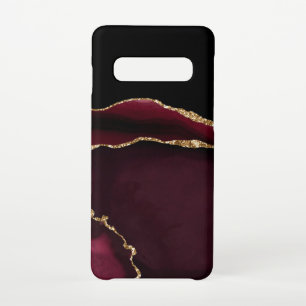 Glamourous Marble Agate Chic Black Purple Gold Samsung Galaxy Case