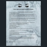 Glamourous marbled EYELASH EXTENSION CONSENT FORM Flyer<br><div class="desc">Eyelash Extensions Consent forms are perfect for your Lash Extension business. This modern and sophisticated consent form design features a glamourous , minimalistic illustration of a woman's eyelashes with rosegold eyeshadow, a title and a block where you can insert all your informed consent details on a luxury and elegant blue...</div>