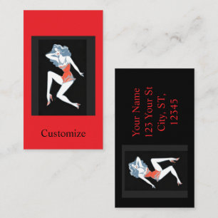 Glamourous Model Posing Thunder_Cove Business Card