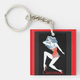 Glamourous Model Posing Thunder_Cove Keychain
