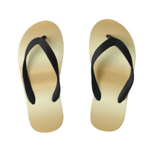 Glamourous Modern Custom Faux Gold Template Kid's Flip Flops