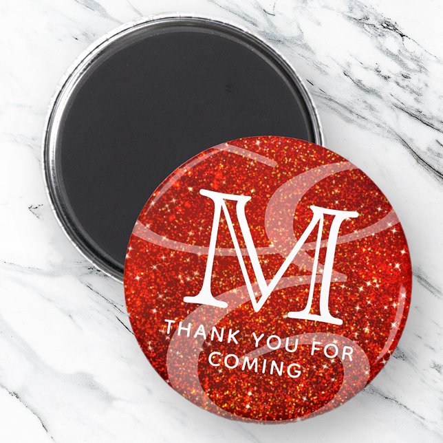 Glamourous Modern Double Monogram Thank You Magnet (Creator Uploaded)