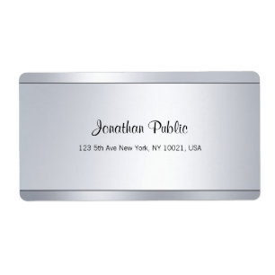 Glamourous Modern Script Silver Shipping Address