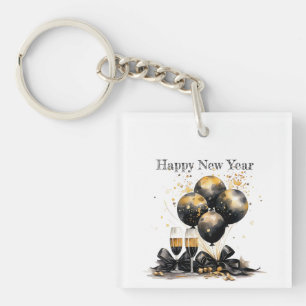 🍾🎉 Glamourous New Year's Eve Party Plates 🥂✨ Keychain