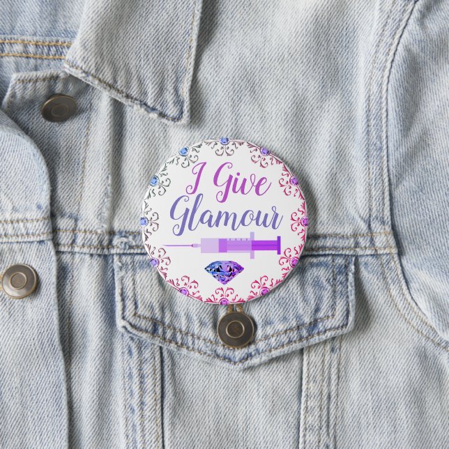Glamourous nurse shot 3 inch round button (In Situ)