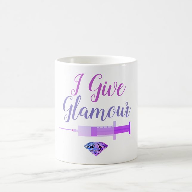 Glamourous nurse shot cute purple pink coffee mug (Center)