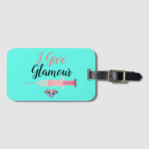 Glamourous nurse shot funny medical luggage tag