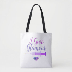 Glamourous nurse shot tote bag
