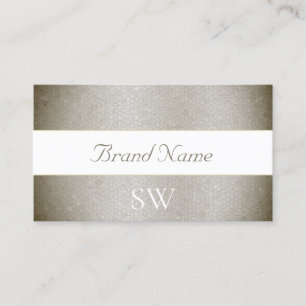 Glamourous Pearly Silver Snake Pattern and Monogra Business Card