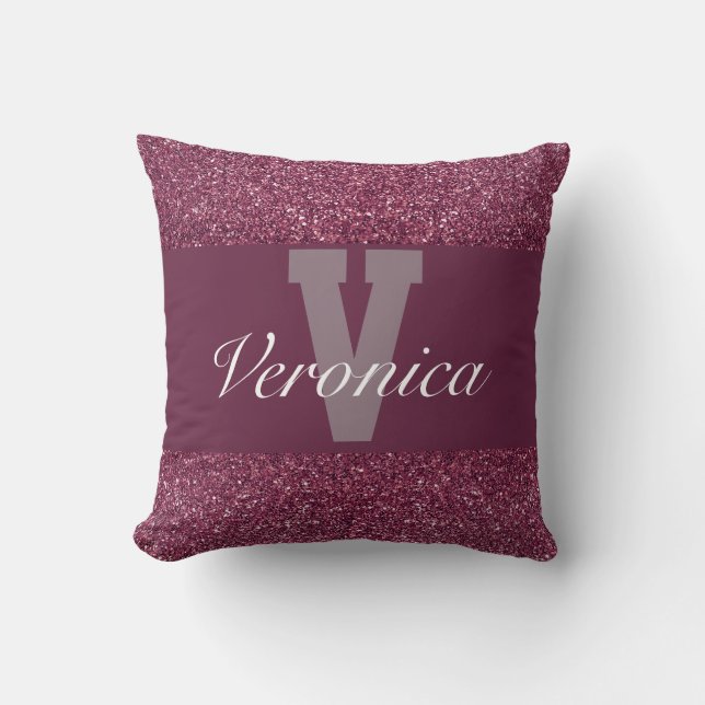 Glamourous personalised name pillow (Front)