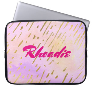 Glamourous Pink and Gold Laptop Sleeve