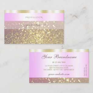 Glamourous Pink and Gold Sparkling Glitter Shimmer Business Card
