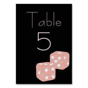 Glamourous Pink Glitter Dice on Black Table Number