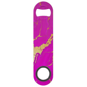 Glamourous Pink & Gold Marble Bar Key