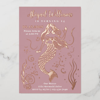 Glamourous Pink Mermaid Under the Sea Birthday