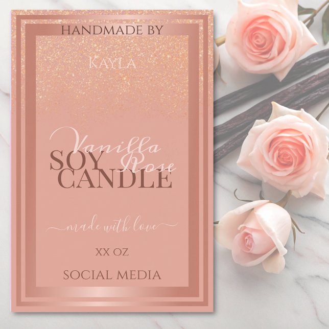 Glamourous Pink Product Packaging Labels Rose Gold (Creator Uploaded)