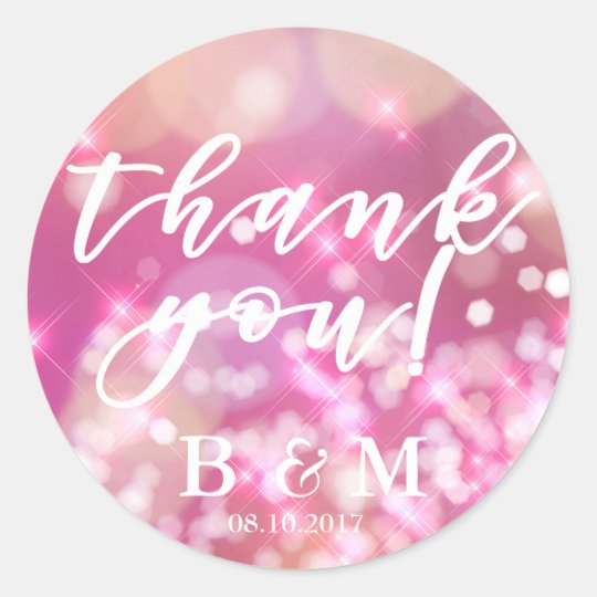 Glamourous Pink Sparkle | Wedding Favour Stickers