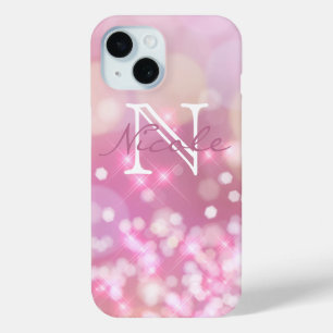 Glamourous pink Sparkles Monogram Phone Case