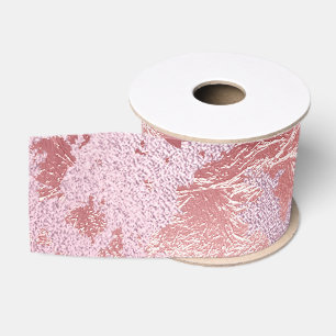 Glamourous Pink Sparkly Metallic Foil Grosgrain Ribbon
