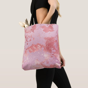 Glamourous Pink Sparkly Metallic Foil  Tote Bag