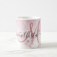 Glamourous Pink White Glitter Marble Gradient Ombr