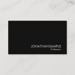 Glamourous Plain Black White Grey De Luxe Modern Business Card