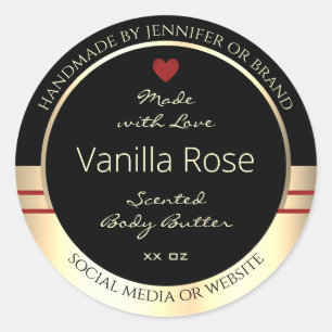 Glamourous Product Packaging Labels Black and Gold