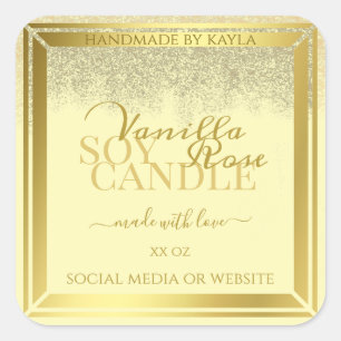 Glamourous Product Packaging Labels Cream and Gold