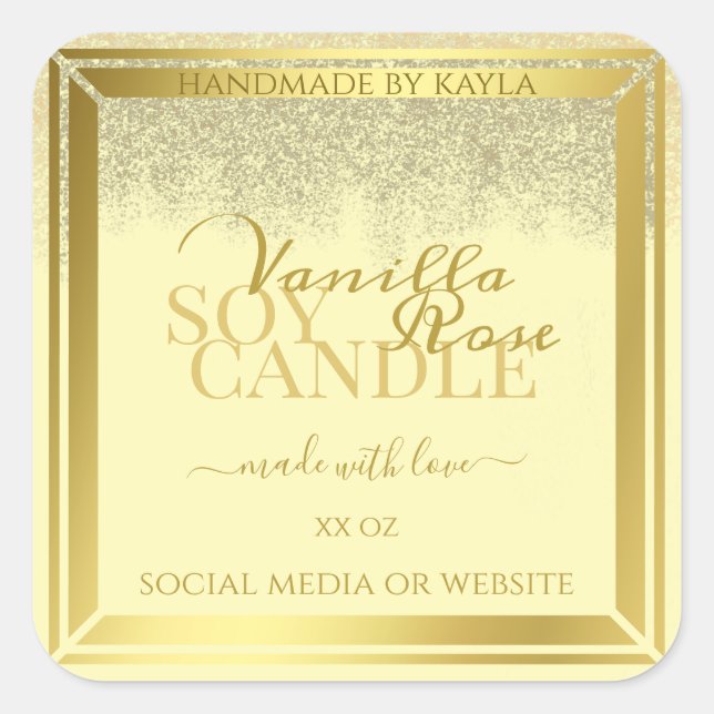 Glamourous Product Packaging Labels Cream and Gold (Front)