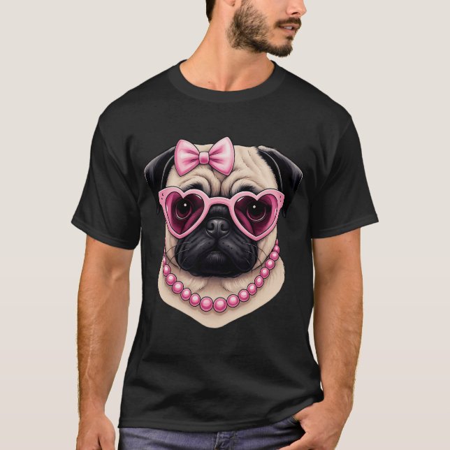 Glamourous Pug Style T-Shirt (Front)