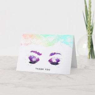 Glamourous Purple Eyes & Brows Watercolor  Card
