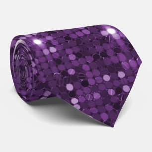 Glamourous Purple Glitter Sparkling Neck Tie