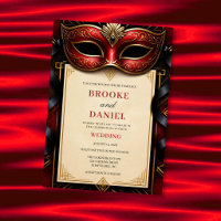 Glamourous Red Masquerade Art Deco Wedding