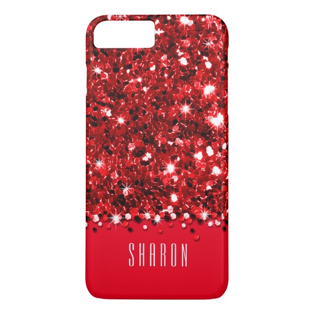 Glamourous Red Sparkly Glitter Confetti Case (Back)