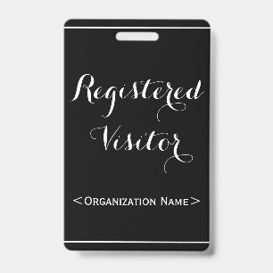 Glamourous "Registered Visitor" Badge